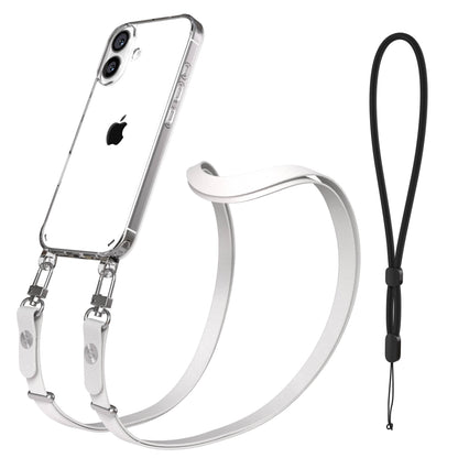Apple iPhone 16 MagSafe Hülle mit magnetischer Crossbody Handykette Set #farbe_grau-magsafe-funktion-ohne-magsafe
