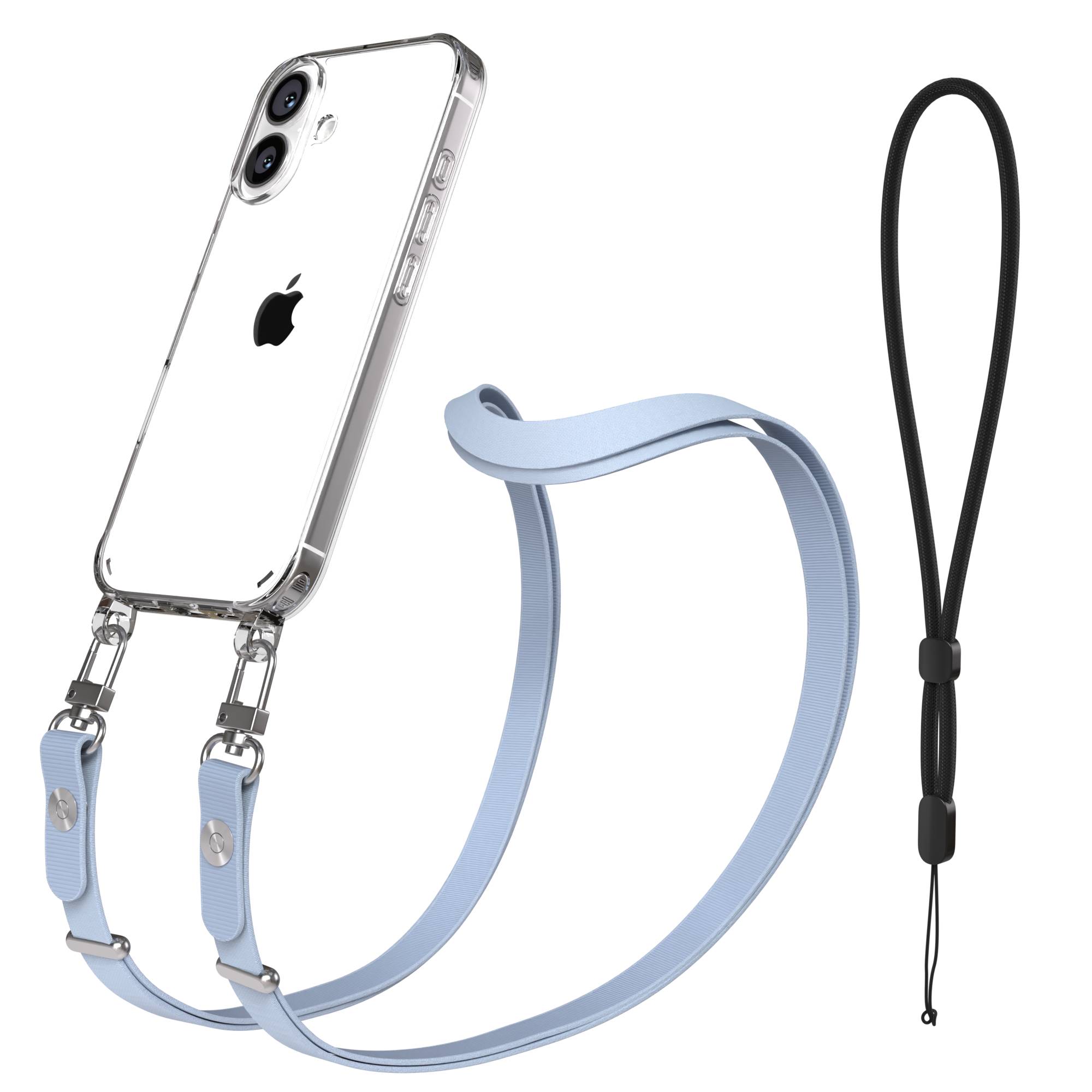 Apple iPhone 16 MagSafe Hülle mit magnetischer Crossbody Handykette Set #farbe_hellblau-magsafe-funktion-ohne-magsafe