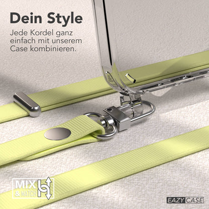 Apple iPhone 16 MagSafe Hülle mit magnetischer Crossbody Handykette Set #farbe_gelb-magsafe-funktion-ohne-magsafe