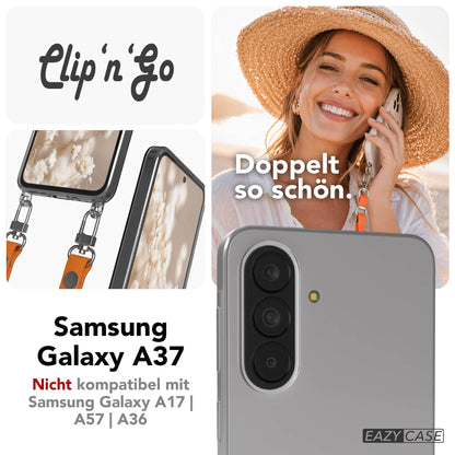 Samsung Galaxy A37 MagSafe Schutzhülle mit magnetischer Crossbody Handykette #farbe_orange-magsafe-funktion-mit-magsafe