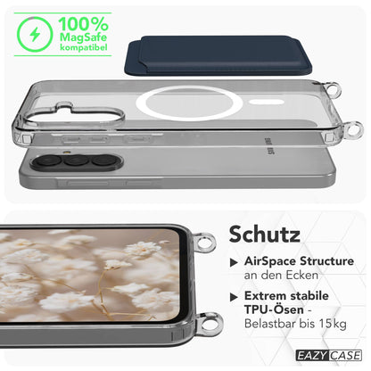 Samsung Galaxy A37 MagSafe Schutzhülle mit magnetischer Crossbody Handykette #farbe_hellblau-magsafe-funktion-mit-magsafe