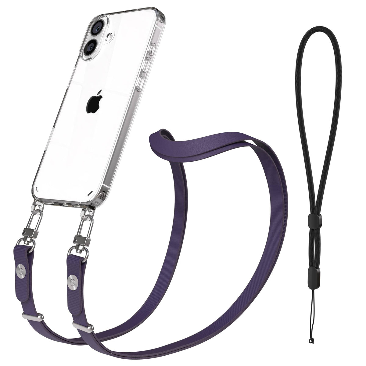 iPhone 16 Plus MagSafe Hülle mit magnetischem Crossbody-Umhängeband von EAZY CASE #farbe_lila-magsafe-funktion-ohne-magsafe