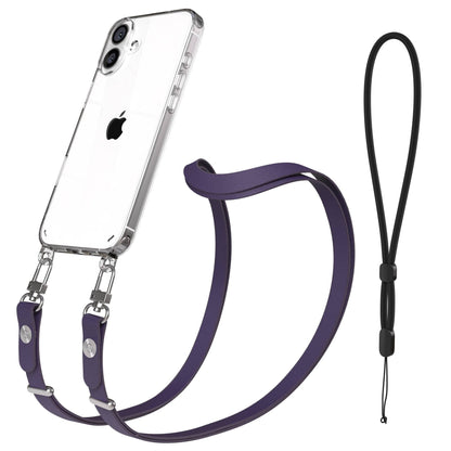 iPhone 16 Plus MagSafe Hülle mit magnetischem Crossbody-Umhängeband von EAZY CASE #farbe_lila-magsafe-funktion-ohne-magsafe