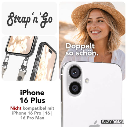 iPhone 16 Plus MagSafe Hülle mit magnetischem Crossbody-Umhängeband von EAZY CASE #farbe_taupe-magsafe-funktion-mit-magsafe