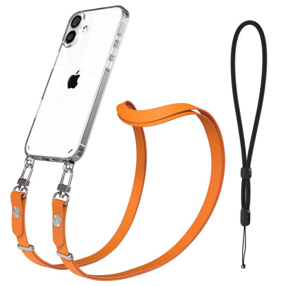 iPhone 16 Plus MagSafe Hülle mit magnetischem Crossbody-Umhängeband von EAZY CASE #farbe_orange-magsafe-funktion-ohne-magsafe