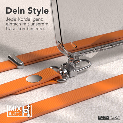 iPhone 16 Plus MagSafe Hülle mit magnetischem Crossbody-Umhängeband von EAZY CASE #farbe_orange-magsafe-funktion-ohne-magsafe