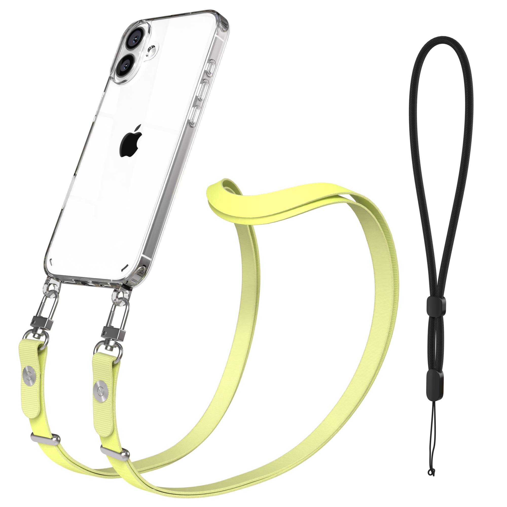 iPhone 16 Plus MagSafe Hülle mit magnetischem Crossbody-Umhängeband von EAZY CASE #farbe_gelb-magsafe-funktion-ohne-magsafe
