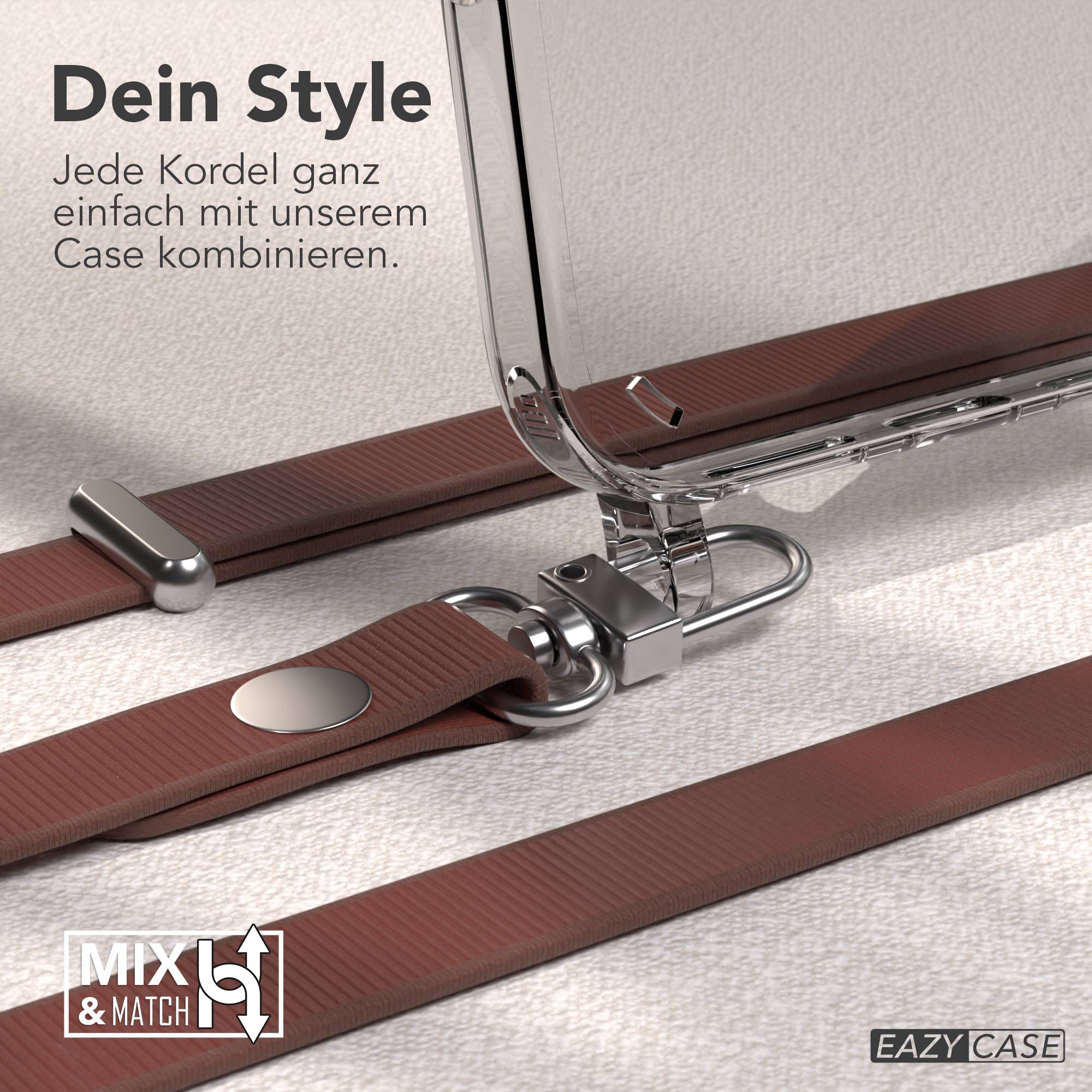 iPhone 16 Plus MagSafe Hülle mit magnetischem Crossbody-Umhängeband von EAZY CASE #farbe_braun-magsafe-funktion-ohne-magsafe