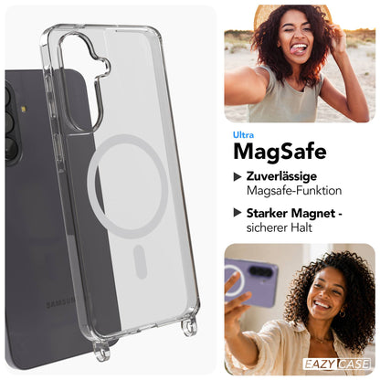 Samsung Galaxy A57 MagSafe Schutzhülle mit magnetischer Crossbody Handykette #farbe_gelb-magsafe-funktion-mit-magsafe