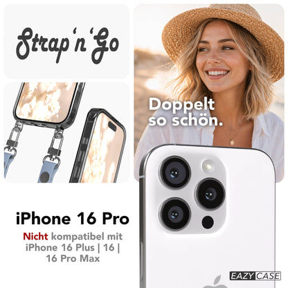 Apple iPhone 16 Pro MagSafe Hülle mit magnetischer Crossbody Handykette Set #farbe_hellblau-magsafe-funktion-ohne-magsafe