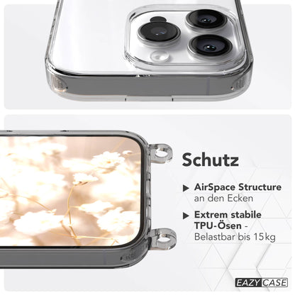 Apple iPhone 16 Pro MagSafe Hülle mit magnetischer Crossbody Handykette Set #farbe_hellblau-magsafe-funktion-ohne-magsafe