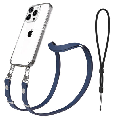 Apple iPhone 16 Pro MagSafe Hülle mit magnetischer Crossbody Handykette Set #farbe_blau-magsafe-funktion-ohne-magsafe