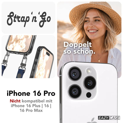Apple iPhone 16 Pro MagSafe Hülle mit magnetischer Crossbody Handykette Set #farbe_blau-magsafe-funktion-ohne-magsafe