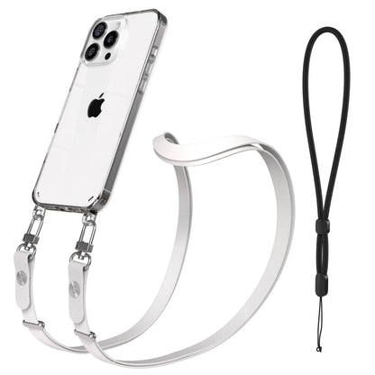 iPhone 16 Pro Max MagSafe Hülle mit magnetischem Crossbody-Umhängeband #farbe_grau-magsafe-funktion-ohne-magsafe