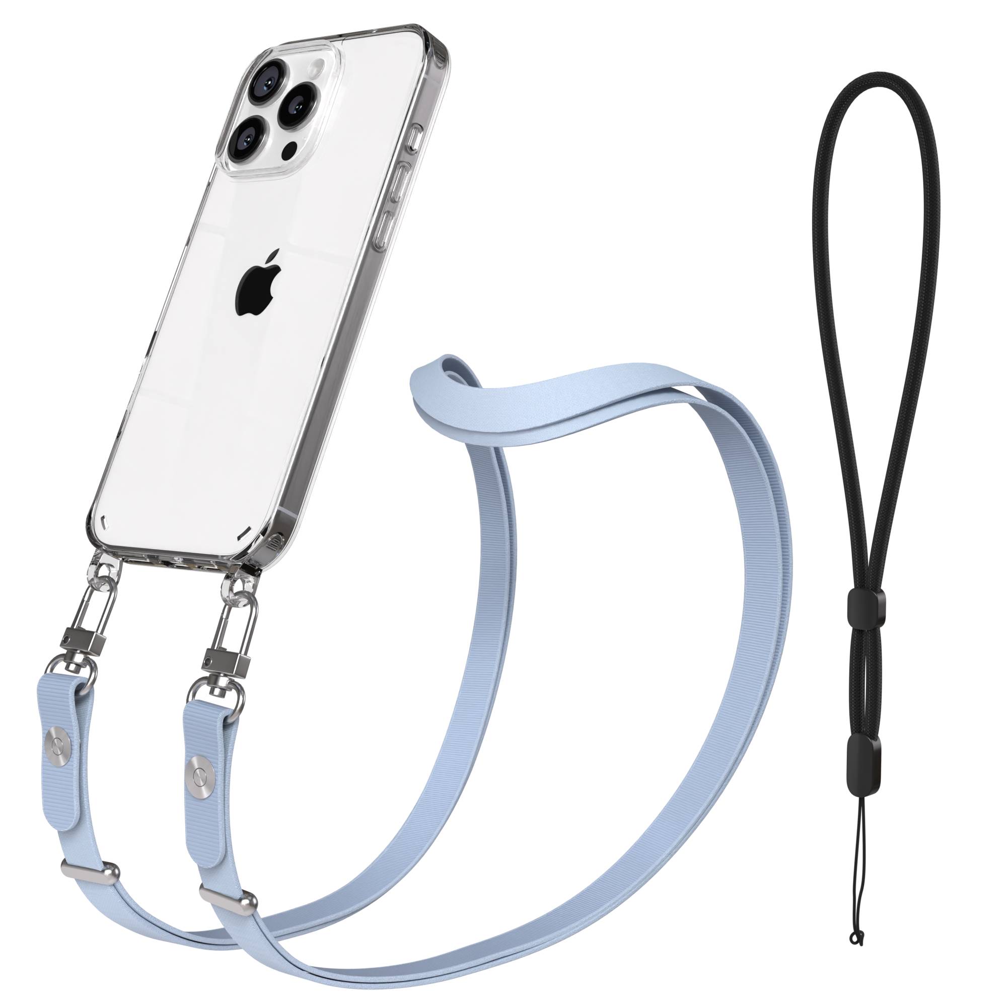 iPhone 16 Pro Max MagSafe Hülle mit magnetischem Crossbody-Umhängeband #farbe_hellblau-magsafe-funktion-ohne-magsafe