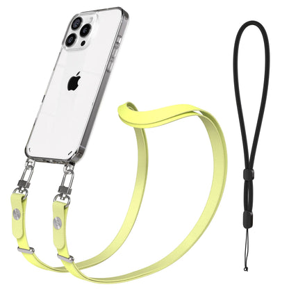iPhone 16 Pro Max MagSafe Hülle mit magnetischem Crossbody-Umhängeband #farbe_gelb-magsafe-funktion-ohne-magsafe