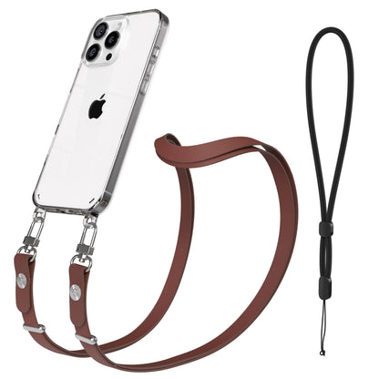 iPhone 16 Pro Max MagSafe Hülle mit magnetischem Crossbody-Umhängeband #farbe_braun-magsafe-funktion-ohne-magsafe