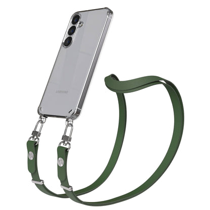 Samsung Galaxy S25 MagSafe Schutzhülle mit magnetischer Crossbody Handykette #farbe_grun-magsafe-funktion-mit-magsafe