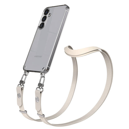Samsung Galaxy S25 MagSafe Schutzhülle mit magnetischer Crossbody Handykette #farbe_taupe-magsafe-funktion-mit-magsafe