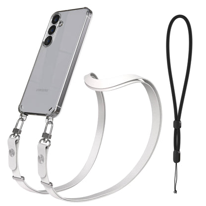 Samsung Galaxy S25 MagSafe Schutzhülle mit magnetischer Crossbody Handykette #farbe_grau-magsafe-funktion-ohne-magsafe