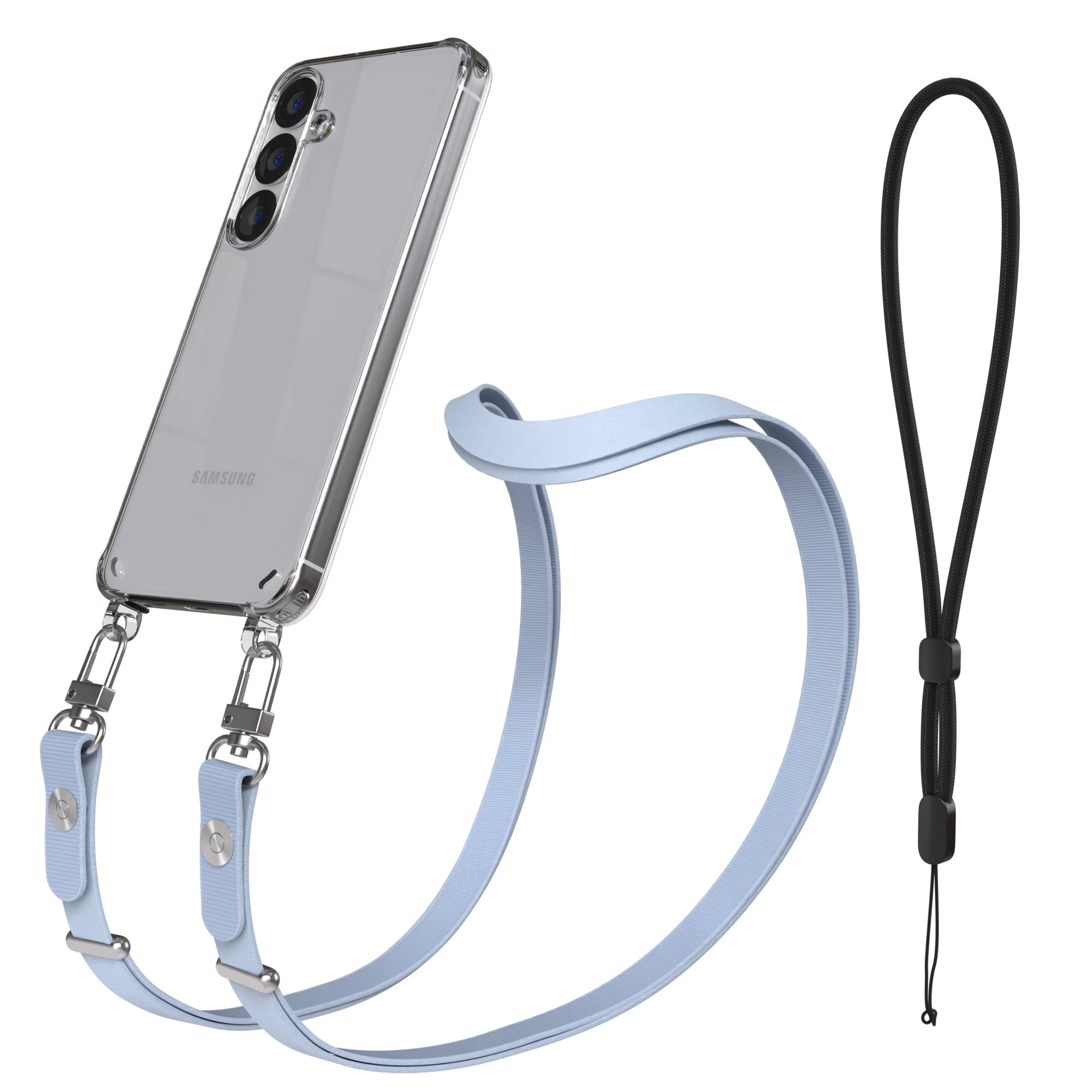 Samsung Galaxy S25 MagSafe Schutzhülle mit magnetischer Crossbody Handykette #farbe_hellblau-magsafe-funktion-ohne-magsafe