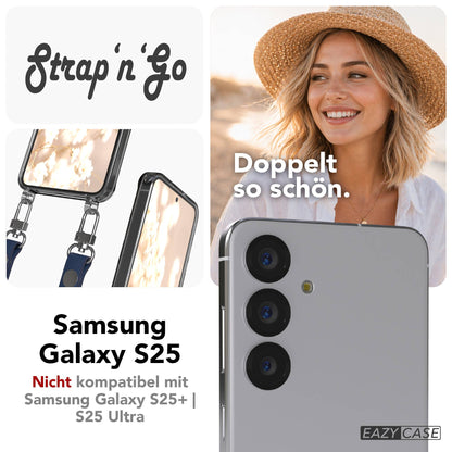 Samsung Galaxy S25 MagSafe Schutzhülle mit magnetischer Crossbody Handykette #farbe_blau-magsafe-funktion-ohne-magsafe
