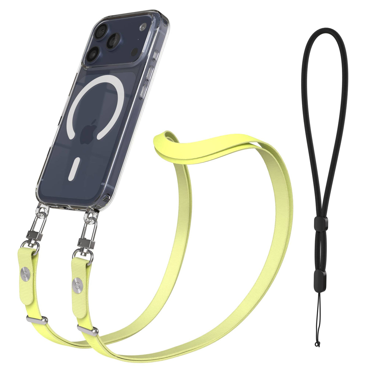 Apple iPhone 17 Pro MagSafe Hülle mit magnetischer Crossbody Handykette #farbe_gelb-magsafe-funktion-mit-magsafe