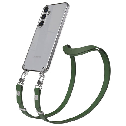 Samsung Galaxy S25 Plus MagSafe Hülle mit magnetischer Crossbody Handykette #farbe_grun-magsafe-funktion-mit-magsafe