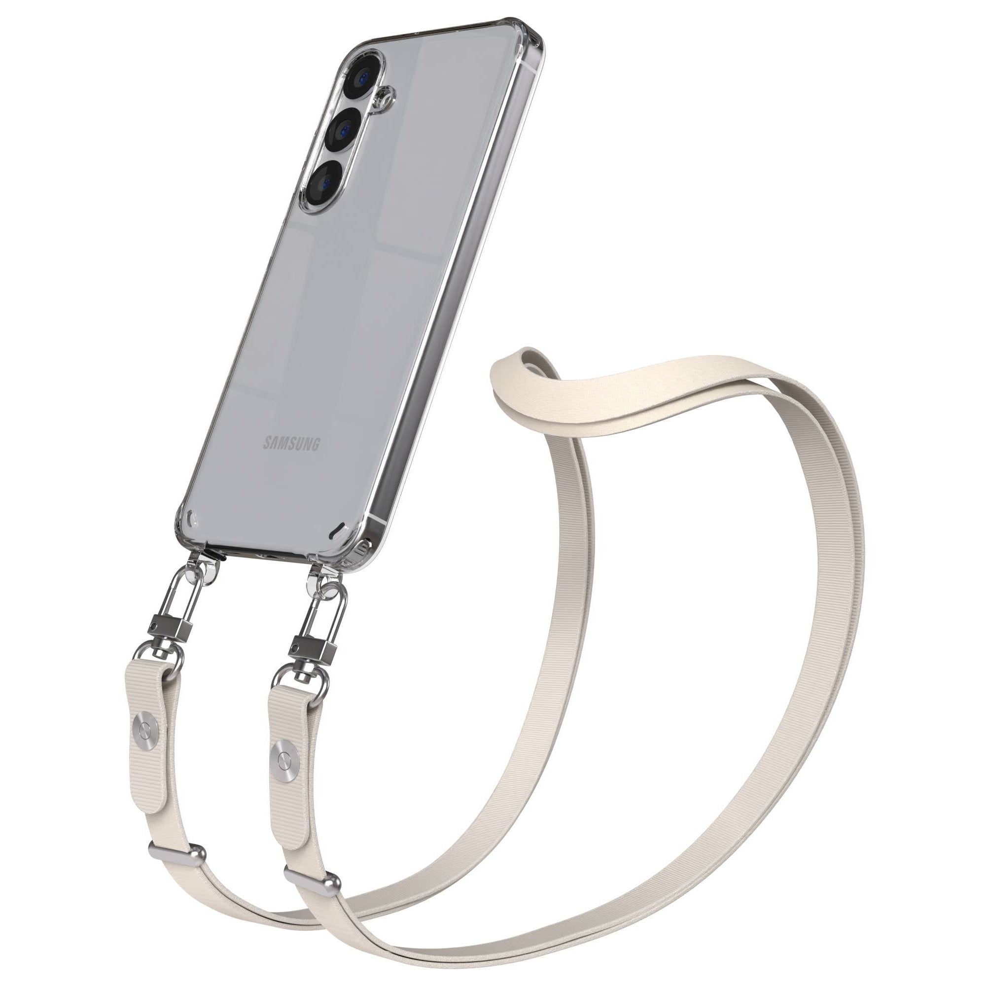 Samsung Galaxy S25 Plus MagSafe Hülle mit magnetischer Crossbody Handykette #farbe_taupe-magsafe-funktion-mit-magsafe