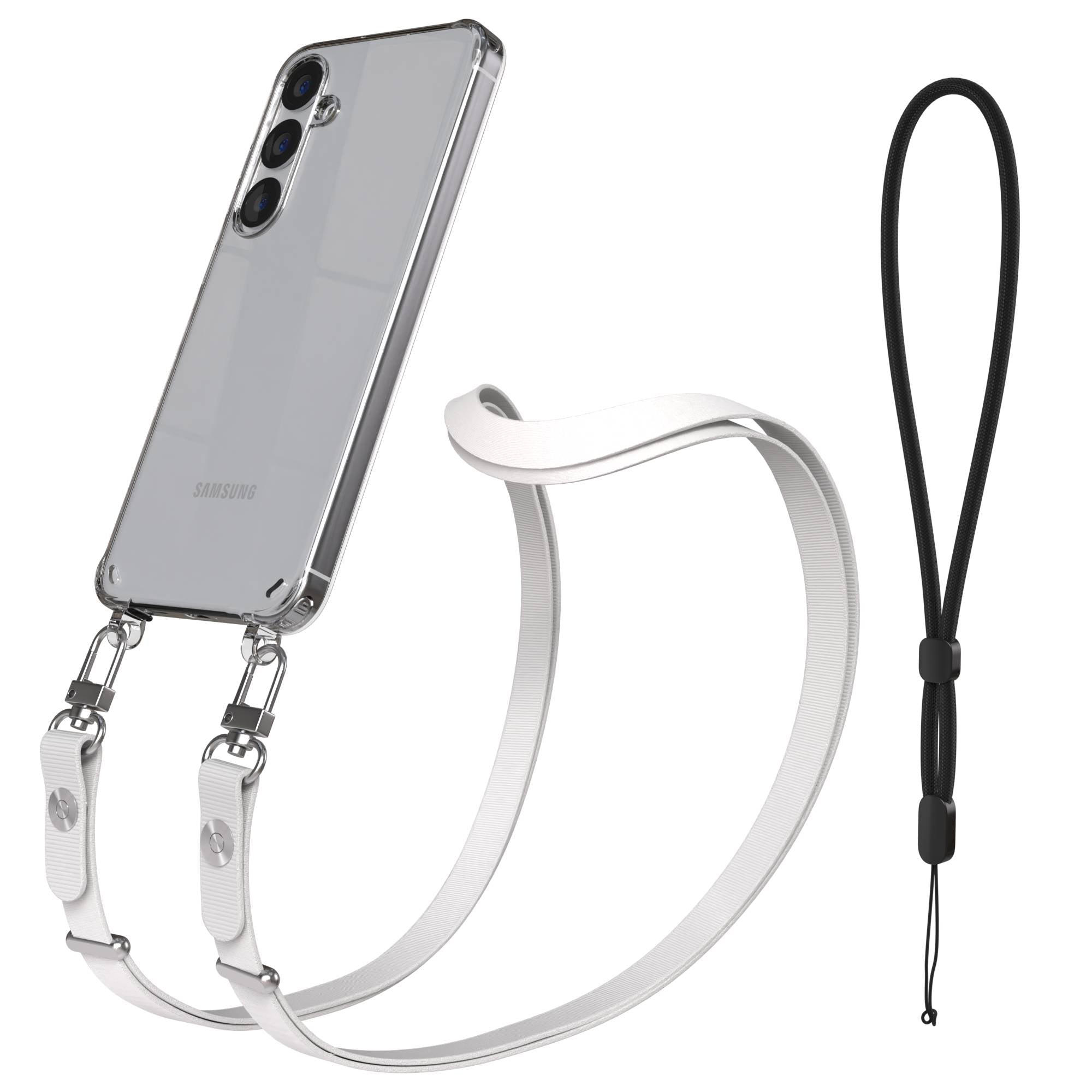 Samsung Galaxy S25 Plus MagSafe Hülle mit magnetischer Crossbody Handykette #farbe_grau-magsafe-funktion-ohne-magsafe