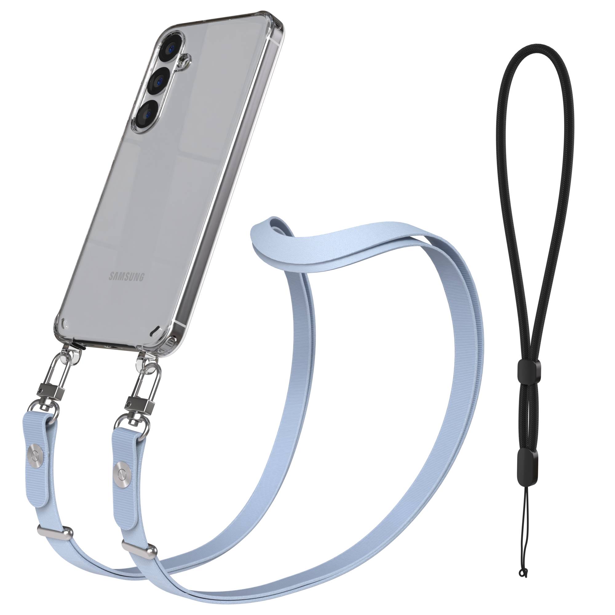 Samsung Galaxy S25 Plus MagSafe Hülle mit magnetischer Crossbody Handykette #farbe_hellblau-magsafe-funktion-ohne-magsafe