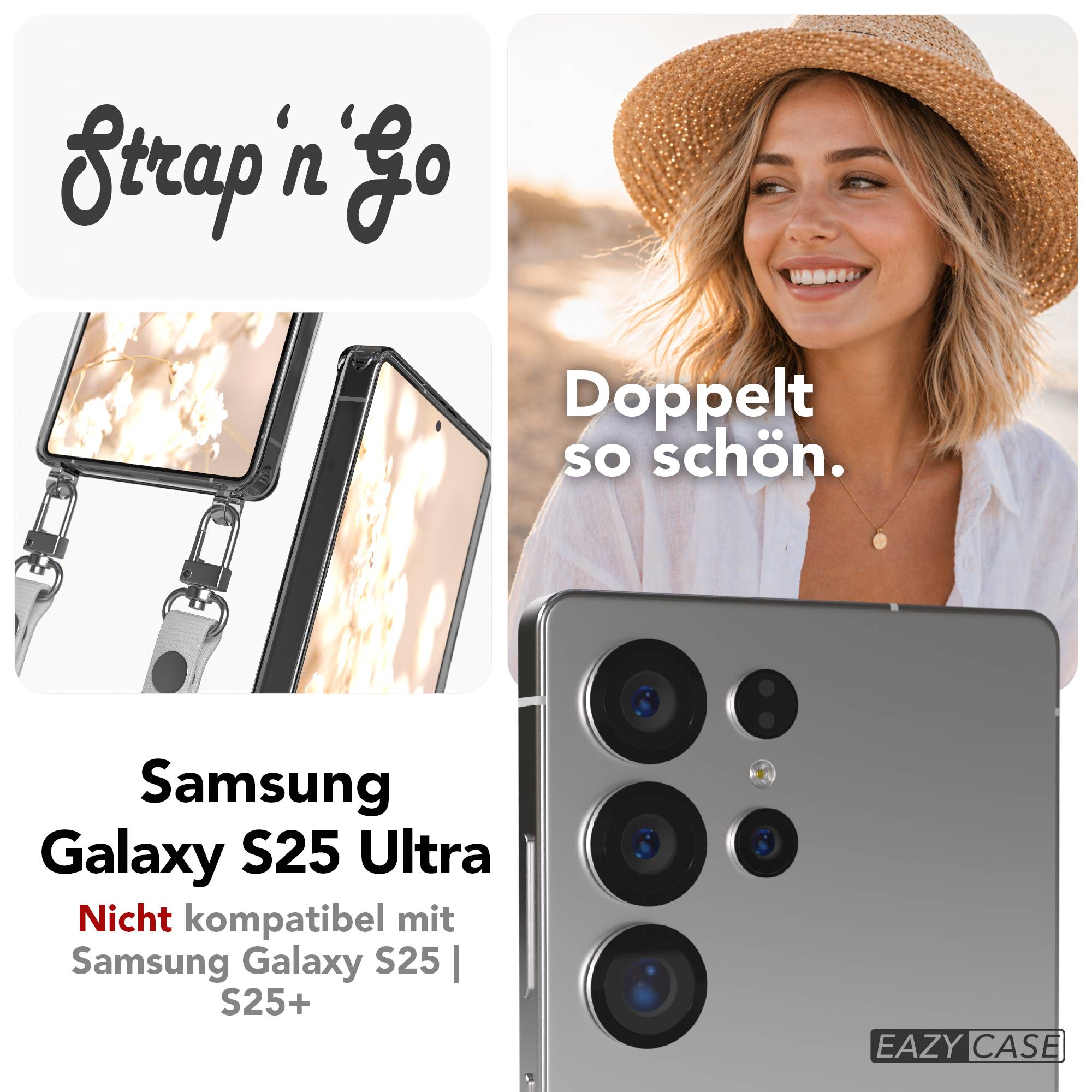 Samsung Galaxy S25 Ultra MagSafe Hülle mit magnetischer Crossbody Handykette #farbe_grau-magsafe-funktion-ohne-magsafe