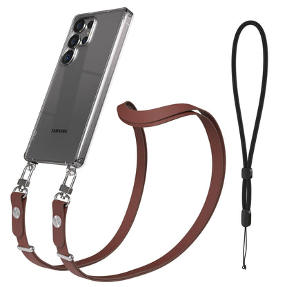 Samsung Galaxy S25 Ultra MagSafe Hülle mit magnetischer Crossbody Handykette #farbe_braun-magsafe-funktion-ohne-magsafe
