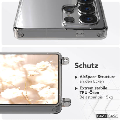 Samsung Galaxy S25 Ultra MagSafe Hülle mit magnetischer Crossbody Handykette #farbe_braun-magsafe-funktion-ohne-magsafe