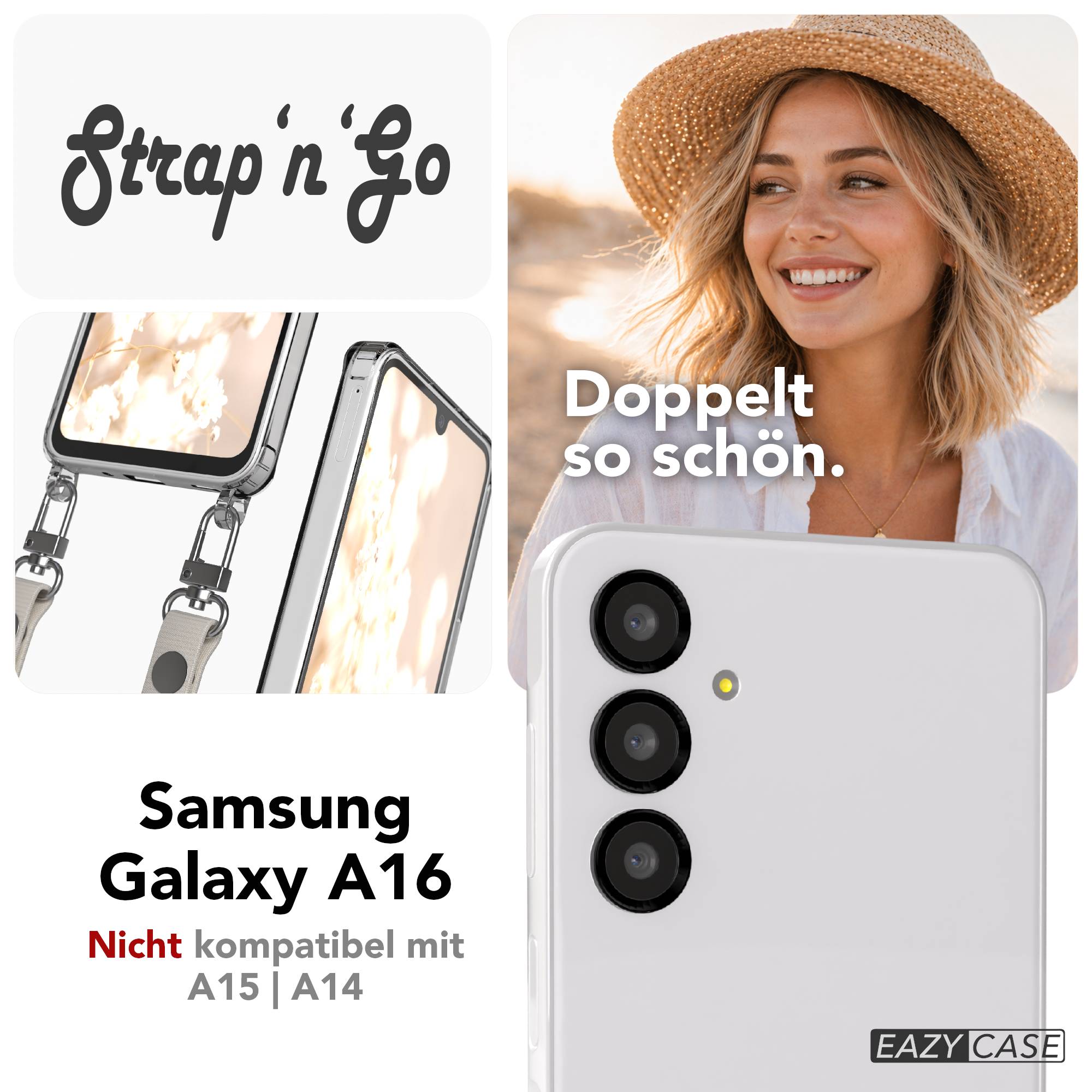 Samsung Galaxy A16 MagSafe Hülle mit magnetischer Crossbody Handykette im Set 