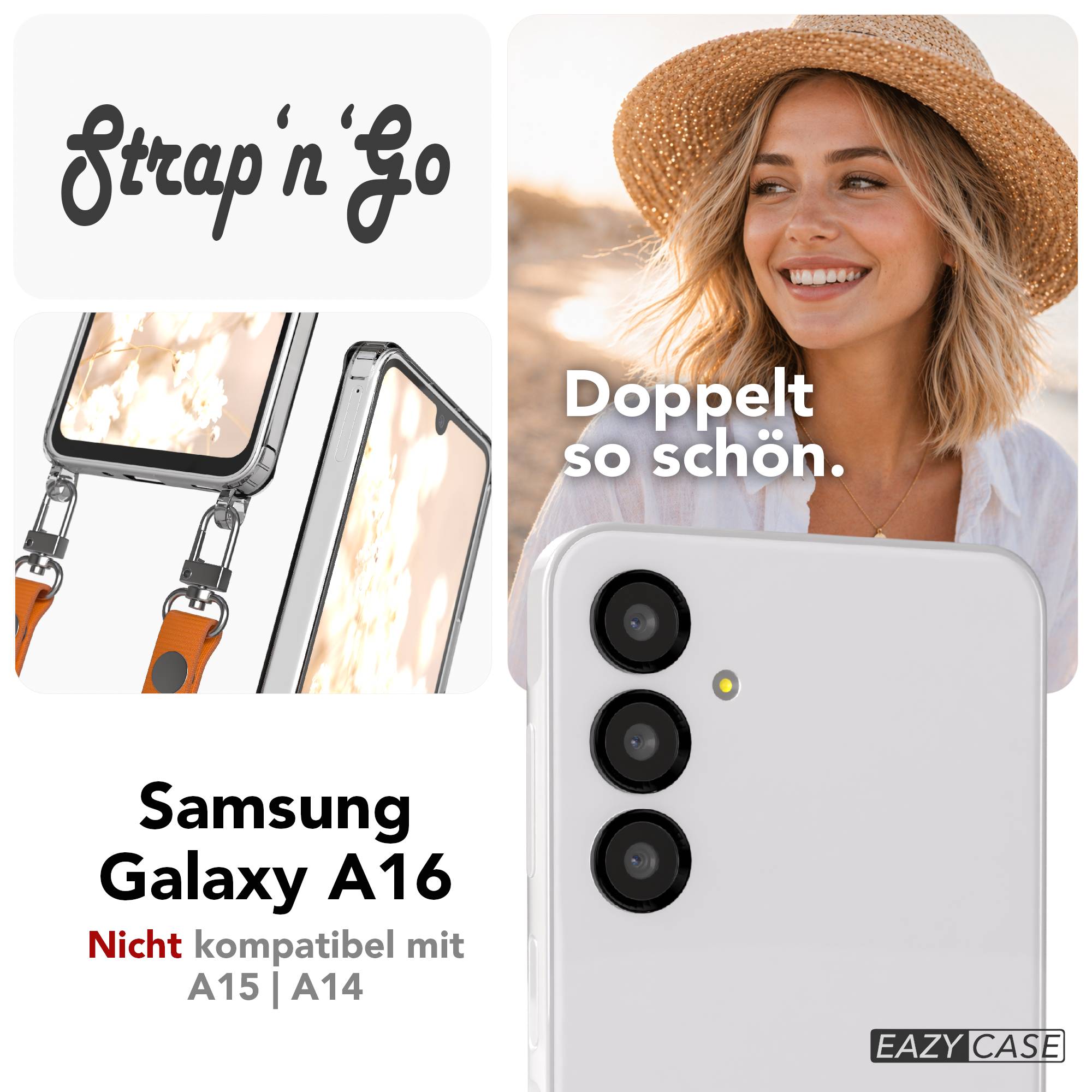 Samsung Galaxy A16 MagSafe Hülle mit magnetischer Crossbody Handykette im Set 