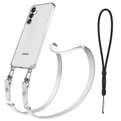 Samsung Galaxy A16 MagSafe Hülle mit magnetischer Crossbody Handykette im Set #farbe_grau-magsafe-funktion-ohne-magsafe