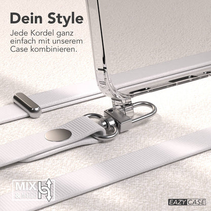 Samsung Galaxy A16 MagSafe Hülle mit magnetischer Crossbody Handykette im Set #farbe_grau-magsafe-funktion-ohne-magsafe