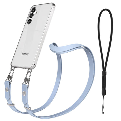 Samsung Galaxy A16 MagSafe Hülle mit magnetischer Crossbody Handykette im Set #farbe_hellblau-magsafe-funktion-ohne-magsafe