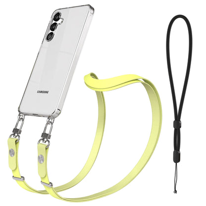Samsung Galaxy A16 MagSafe Hülle mit magnetischer Crossbody Handykette im Set #farbe_gelb-magsafe-funktion-ohne-magsafe