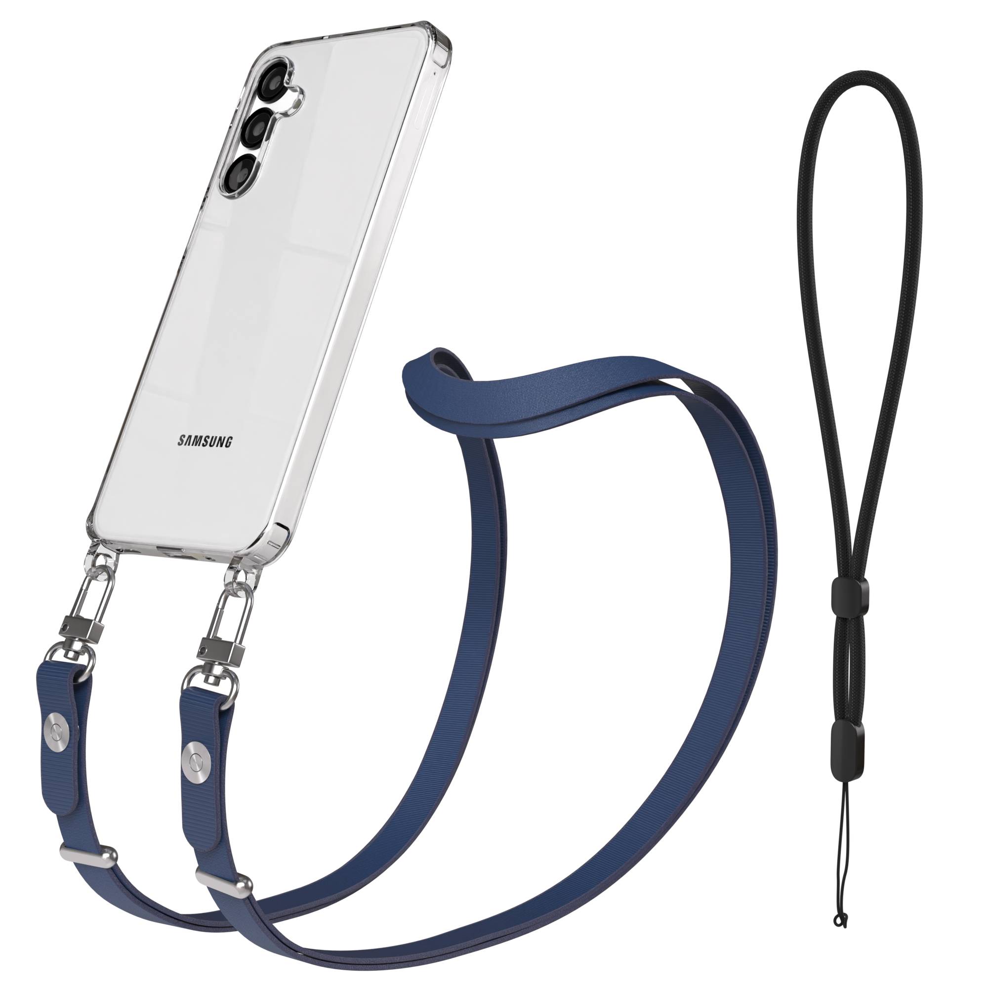 Samsung Galaxy A16 MagSafe Hülle mit magnetischer Crossbody Handykette im Set #farbe_blau-magsafe-funktion-ohne-magsafe
