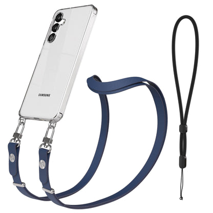 Samsung Galaxy A16 MagSafe Hülle mit magnetischer Crossbody Handykette im Set #farbe_blau-magsafe-funktion-ohne-magsafe