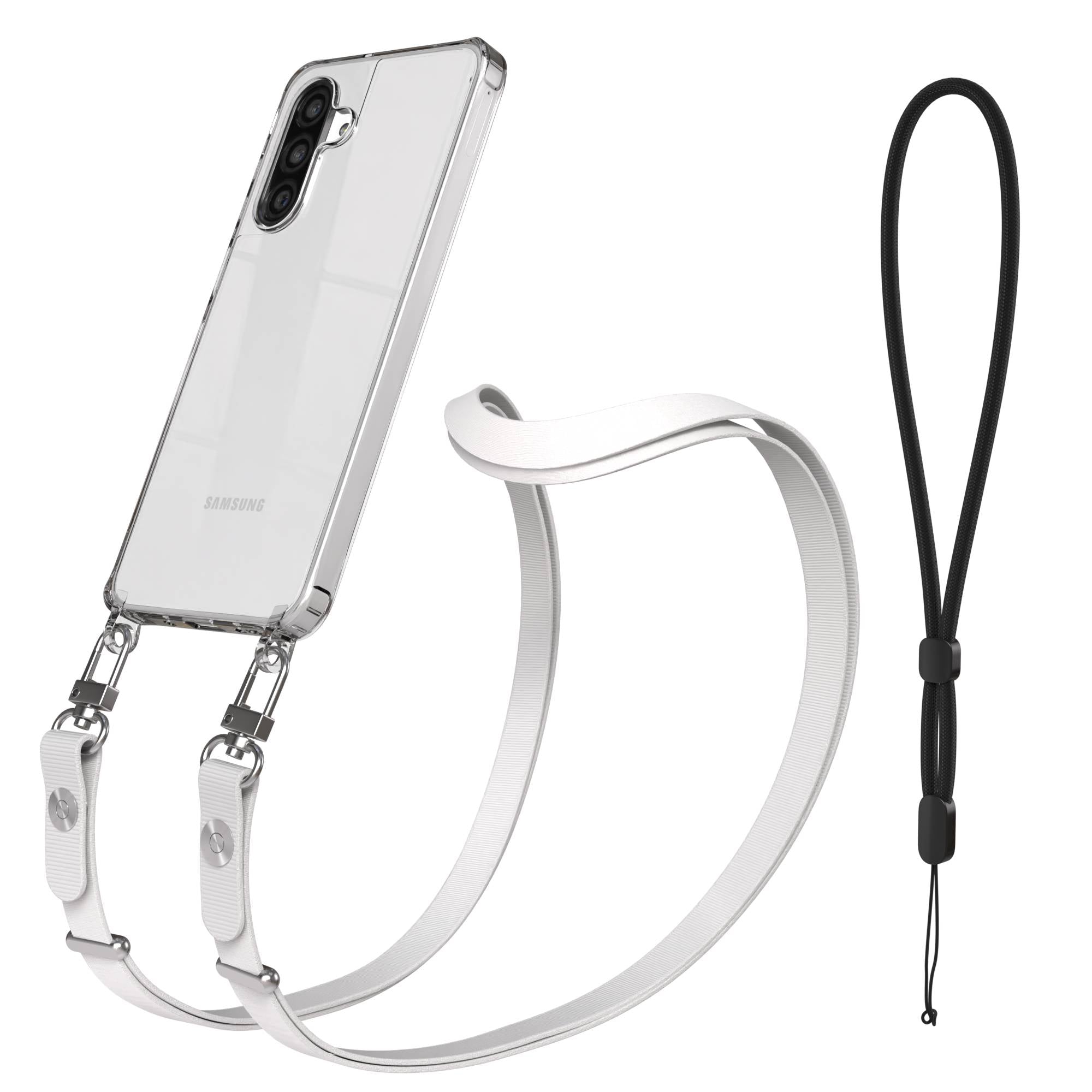 Samsung Galaxy A26 MagSafe Hülle mit magnetischem Crossbody-Umhängegurt Set #farbe_grau-magsafe-funktion-ohne-magsafe