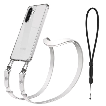 Samsung Galaxy A26 MagSafe Hülle mit magnetischem Crossbody-Umhängegurt Set #farbe_grau-magsafe-funktion-ohne-magsafe