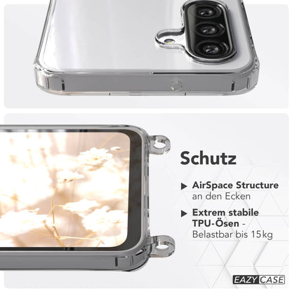 Samsung Galaxy A26 MagSafe Hülle mit magnetischem Crossbody-Umhängegurt Set #farbe_braun-magsafe-funktion-ohne-magsafe