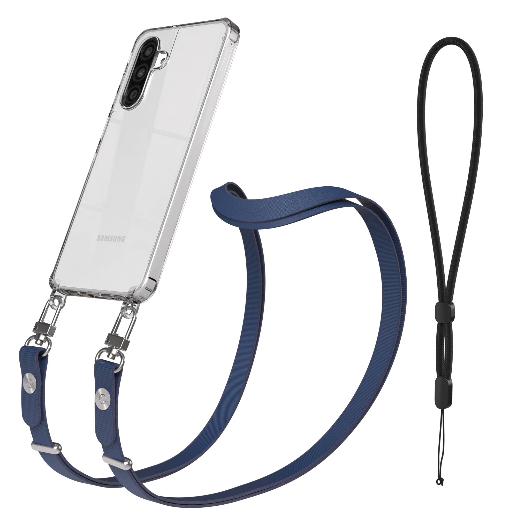 Samsung Galaxy A26 MagSafe Hülle mit magnetischem Crossbody-Umhängegurt Set #farbe_blau-magsafe-funktion-ohne-magsafe