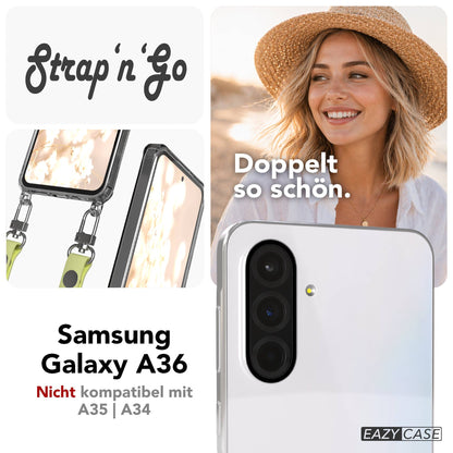 Samsung Galaxy A36 MagSafe Hülle mit magnetischer Crossbody Handykette #farbe_gelb-magsafe-funktion-ohne-magsafe