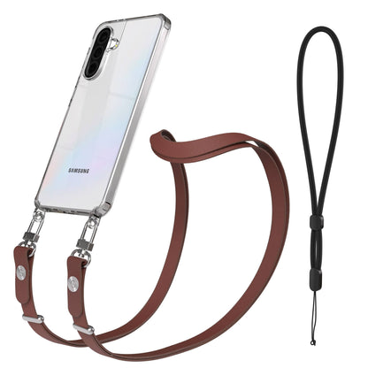 Samsung Galaxy A36 MagSafe Hülle mit magnetischer Crossbody Handykette #farbe_braun-magsafe-funktion-ohne-magsafe