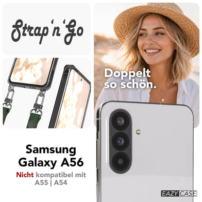 Samsung Galaxy A56 MagSafe Hülle mit magnetischer Crossbody Handykette #farbe_grun-magsafe-funktion-ohne-magsafe