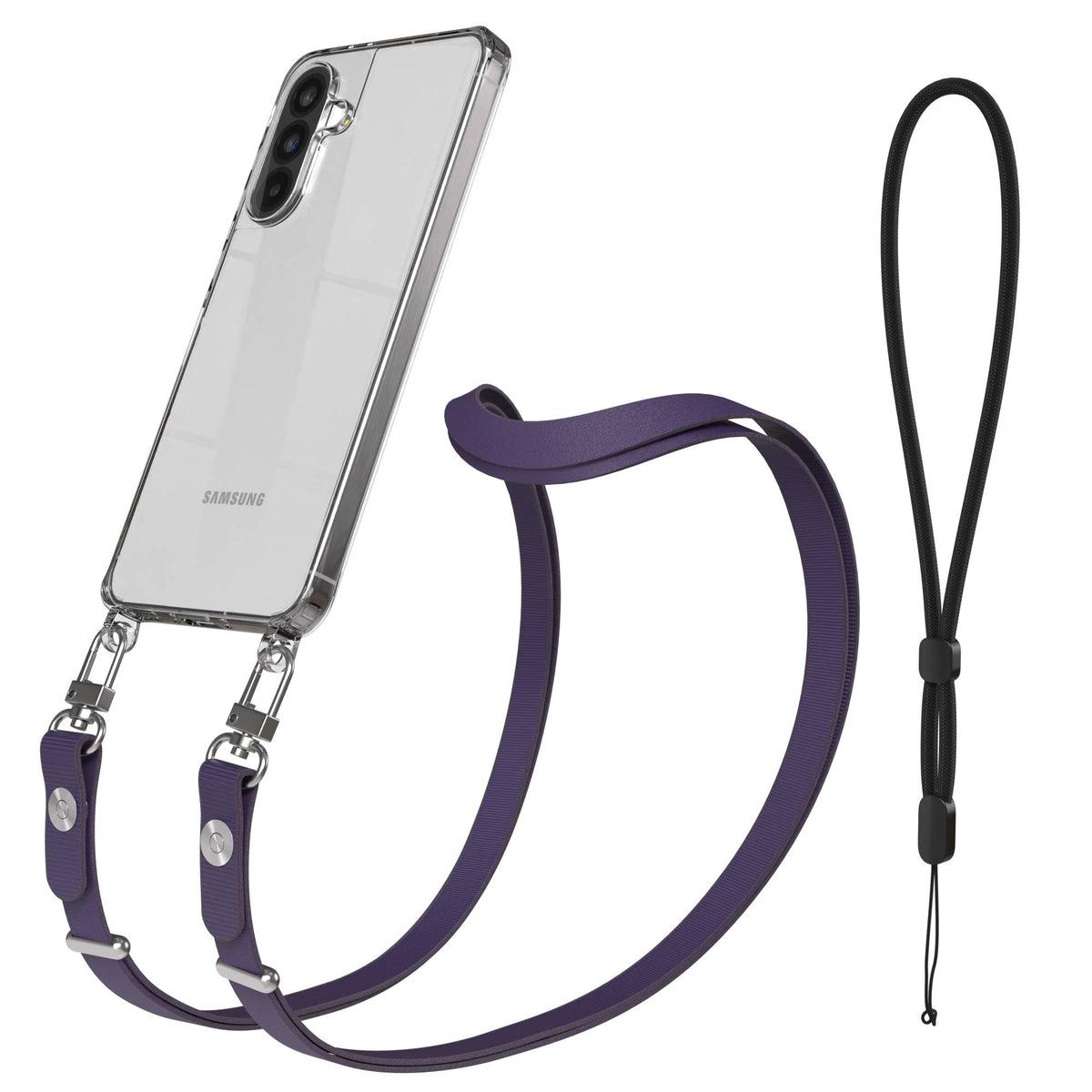 Samsung Galaxy A56 MagSafe Hülle mit magnetischer Crossbody Handykette #farbe_lila-magsafe-funktion-ohne-magsafe